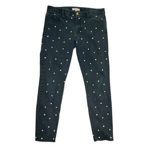Banana Republic Women's Mid Rise Skinny Black Polka Dot Jeans Size 29
